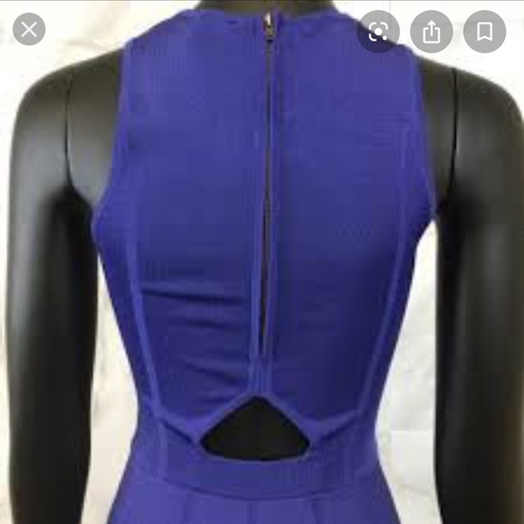 PARKER Flare Back cut out dress in Blue - Picture 3 of 6